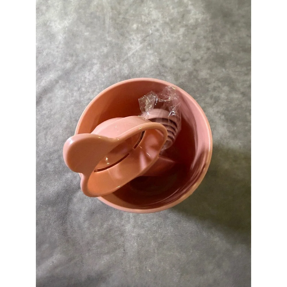 Pink Kitchen Utensil Organizer Set with Measuring Spoons and Egg Separator